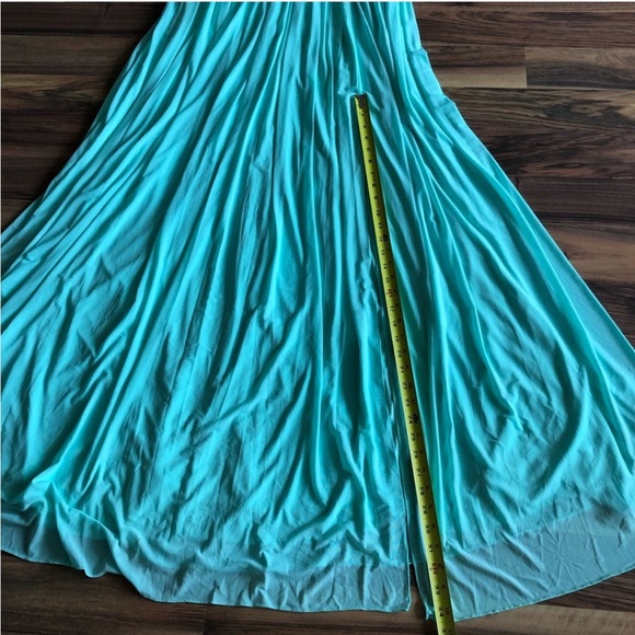 Blue beaded Halter Maxi Gown - Picture 13 of 15